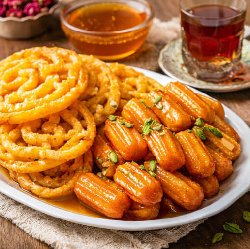 طرز تهیه زولبیا و بامیه در خانه